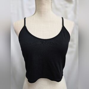 Romwe - Black Crop Top Tank - (L)